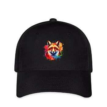 Rotfuchs Fuchs Motiv - Flexfit Cap - Schwarz - Vorne