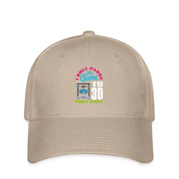 Pausiere Mein Spiel Nur Für 3D Druck Gamer - Flexfit Cap - Khaki - Vorne