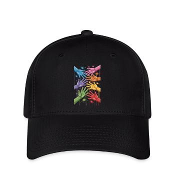Colorful Hands Paint Splash Art - Flexfit Cap - black - Front