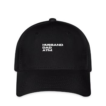 Husband Dad Atm Shirt Vater Geschenk - Flexfit Cap - Schwarz - Vorne