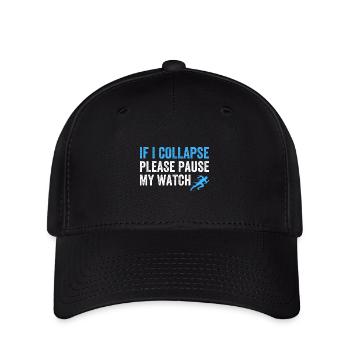 Si je m’effondre, veuillez mettre ma montre en pause - Casquette Flexfit - noir - Devant