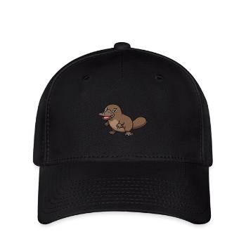 Tier Cartoon Schnabeltier - Flexfit Cap - Schwarz - Vorne