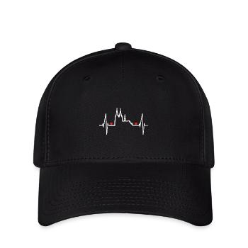 Köln Herzschlag Rot Weiß Kölner Dom Kölsch Kölner - Flexfit Cap - Schwarz - Vorne
