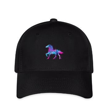 Horse water color pink blue - Flexfit Cap - black - Front