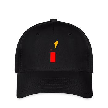 Feuerzeug Design als Geschenkidee - Flexfit Cap - Schwarz - Vorne