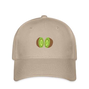 Kiwi spaltet 2 Stück Kiwi-Frucht - Flexfit Cap - Khaki - Vorne