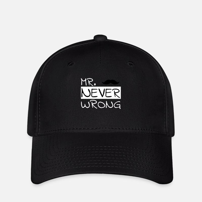 Design partenaire « Mr. Never Wrong » - Casquette Flexfit - noir