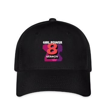 8 Mars - Girl power - Casquette Flexfit - noir - Devant