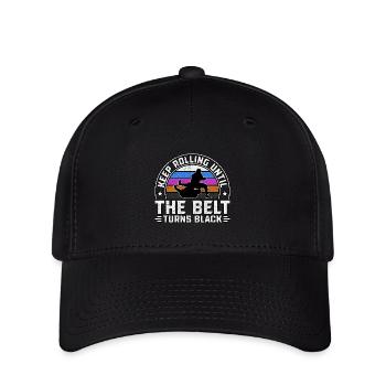 Keep rolling until the belt turns black - Flexfit Cap - Schwarz - Vorne