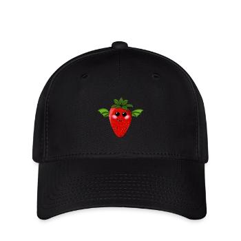 Chauve-souris fraise - Casquette Flexfit - noir - Devant