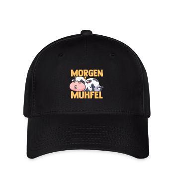 cow farmer farmer morning mill - Flexfit Cap - black - Front