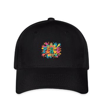 Paix Design pop-art psychédélique des années 1960 - Casquette Flexfit - noir - Devant
