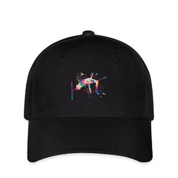 Hochspringer Wasserfarben Hochsprung - Flexfit Cap - Schwarz - Vorne