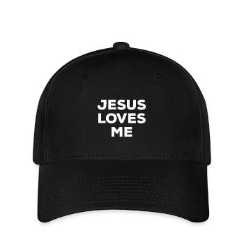 Jesus liebt mich Glaube Hoffnung Religion - Flexfit Cap - Schwarz - Vorne