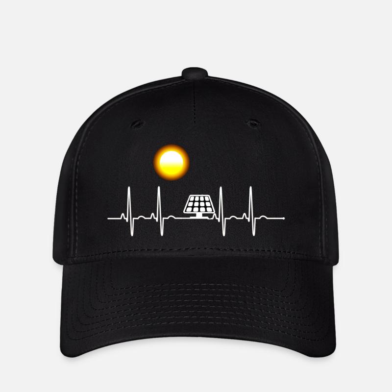 ECG Solar Energy Heart Line Generating Electricity Climate - Casquette Flexfit - noir