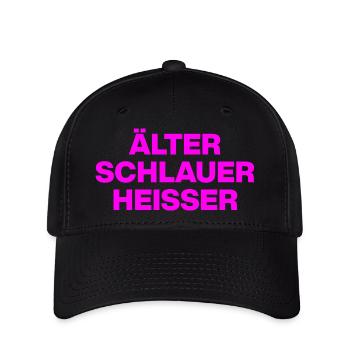 ÄLTER SCHLAUER HEISSER, GESCHENK GEBURTSTAG HOT - Flexfit Cap - Schwarz - Vorne
