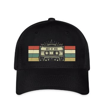 1954 Kassette - Geboren 1954 Geburtstagsgeschenk - Flexfit Cap - Schwarz - Vorne