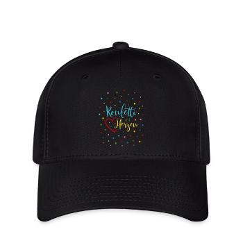 Konfetti im Herzen - Flexfit Cap - Schwarz - Vorne