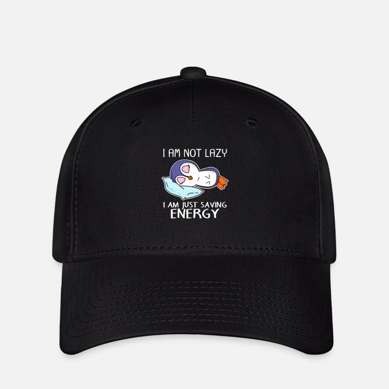 Funny penguin saying lazy funny gift idea - Flexfit Cap - black