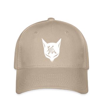 Weißer Manga Fuchs - Flexfit Cap - Khaki - Vorne