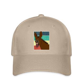 Maultier Muli Esel Pferd Vintage Geschenk - Flexfit Cap - Khaki - Vorne