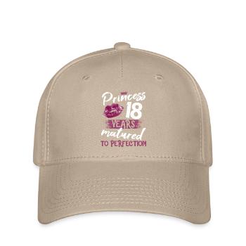 18 year old girl 18 bday Princess 18 birthday - Flexfit Cap - khaki - Front