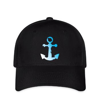 used look anchor symbol seafaring water sea graphic - Flexfit Cap - black - Front