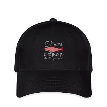 Mangez plus de saumon que l’autre viande rose - Casquette Flexfit - noir - Devant
