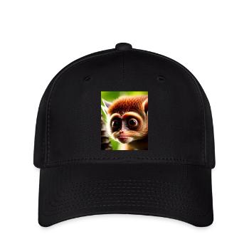 cooler lustiger süßer Koboldmaki (Tarsiidae) Waldcomic - Flexfit Cap - Schwarz - Vorne