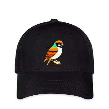 Bunter Vogel - Flexfit Cap - Schwarz - Vorne