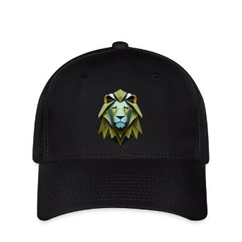 Geometrischer Löwe - Flexfit Cap - Schwarz - Vorne