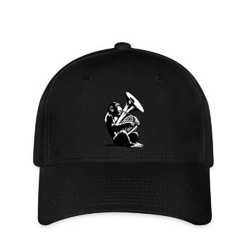 Singe Orchestre Tuba Street Art Banksy Style - Casquette Flexfit - noir - Devant
