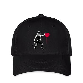 I ♥️ Police StreetArt Banksy style - Flexfit Cap - Schwarz - Vorne