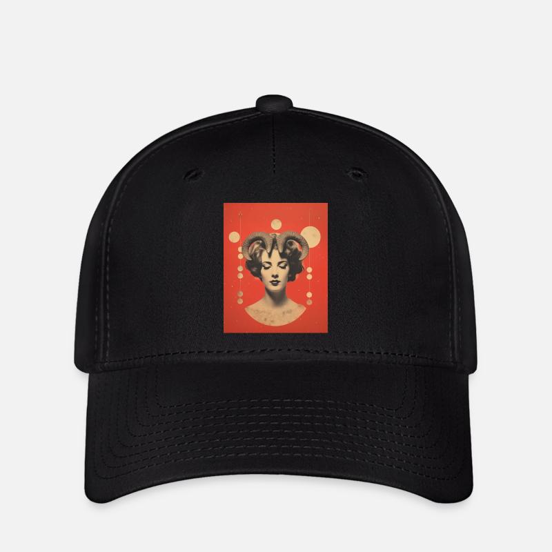 Aries collage art astrology - Flexfit Cap - black