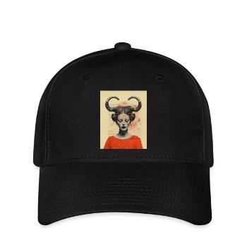 Steinbock Collage Kunst Astrologie - Flexfit Cap - Schwarz - Vorne