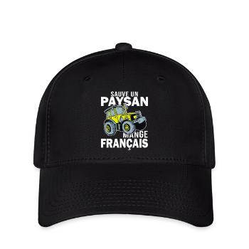 paysan en colere mange francais agriculteur - Casquette Flexfit - noir - Devant