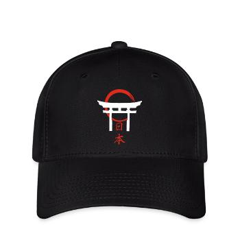 Torii-Tor (Weiß) - Flexfit Cap - Schwarz - Vorne