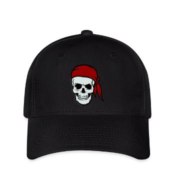 skull pirat - Flexfit Cap - Schwarz - Vorne