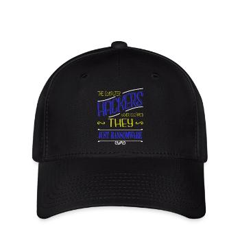 jokes encrypt statement bday glitch - Flexfit Cap - Schwarz - Vorne