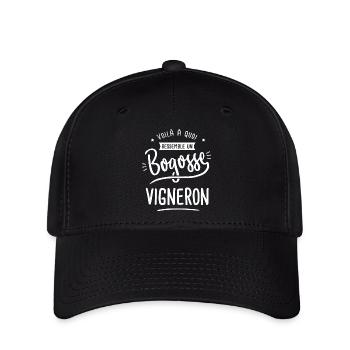 bogosse vigneron cadeau humour vigneron vin - Casquette Flexfit - noir - Devant