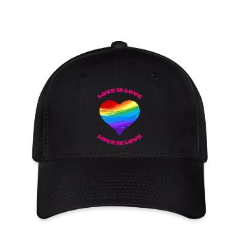 L’amour est l’amour. Conception de coeur arc-en-ciel. - Casquette Flexfit - noir - Devant