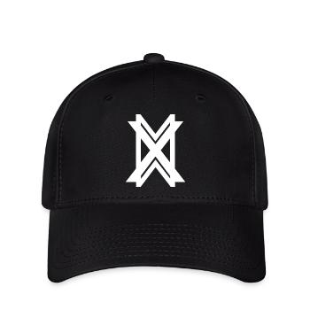 Logo blanc - Casquette Flexfit - noir - Devant