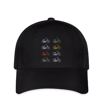 Vélos rétro peints à la main - Casquette Flexfit - noir - Devant