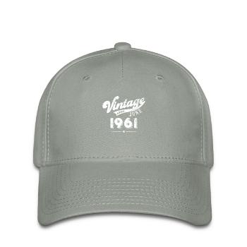 Vintage since June 1961 Birthday Gift - Flexfit Cap - green-grey - Front