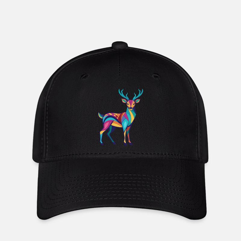 Deer - Colorful and lively - Flexfit Cap - black