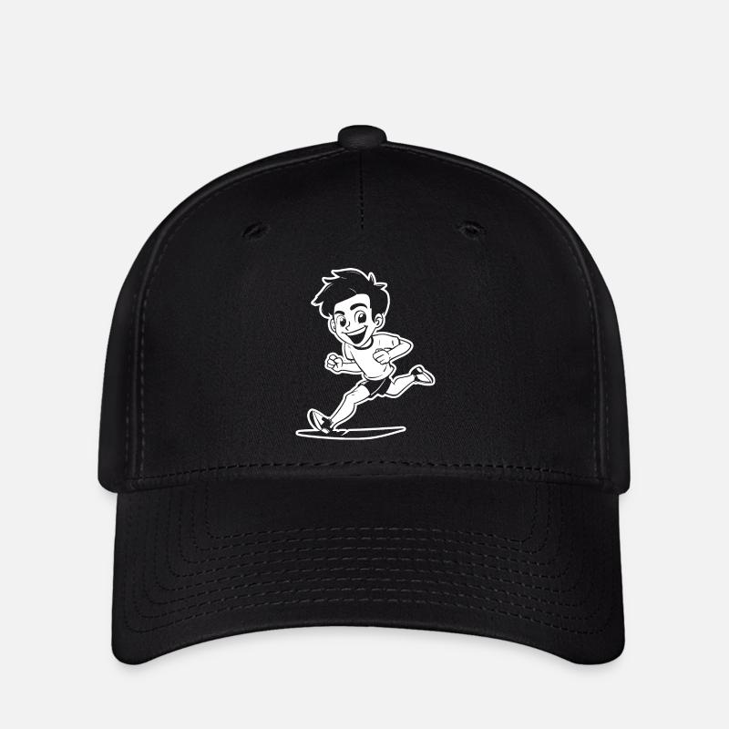 maratona ragazzo disegno - Flexfit Cap - nero