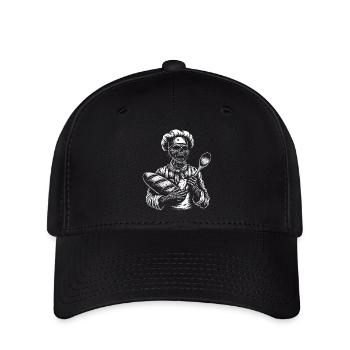 Zombie als Bäcker - gruseliger Horror Bäcker - Flexfit Cap - Schwarz - Vorne