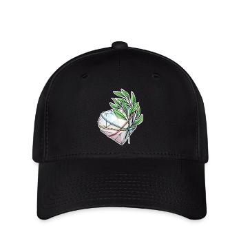 Coeur en cristal - Casquette Flexfit - noir - Devant