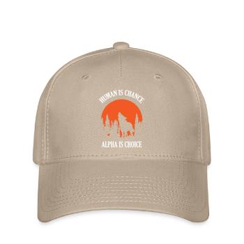Humain Par Hasard Alpha Par Loup Choisi - Casquette Flexfit - kaki - Devant