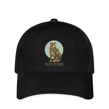 Léopard. Sauvage et fort. - Casquette Flexfit - noir - Devant
